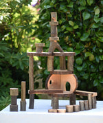 Building created using the pieces from Magic Wood oiled ecoBlocks 36 piece set.
