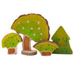 Magic Wood Spring & Autumn Wooden Tree Set showing the Spring side pictured on a plain white background.