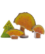 Magic Wood Spring & Autumn Wooden Tree Set showing the Autumn side pictured on a plain white background.