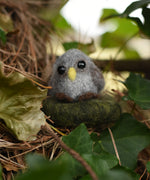 A mini felted owl figure created using The Makerss Amiguwoolli Owl Mini 
 Needle Felt Kit