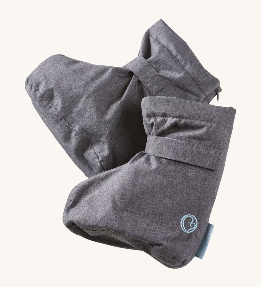 The Mamalila babywearing winter baby booties in grey