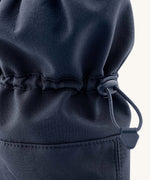 A close up of the Mamalila  toddler allrounder winter booties in the navy blue colour available at Babipur showing the toggle detail