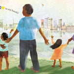 Pages of the Rainbow Hands childrens book by Mamta Nainy and Jo Loring-Fisher from Lantana Publishing