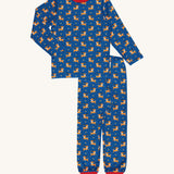 Maxomorra Reindeer Adult organic cotton Long Sleeve Pyjama Set on a plain background. 