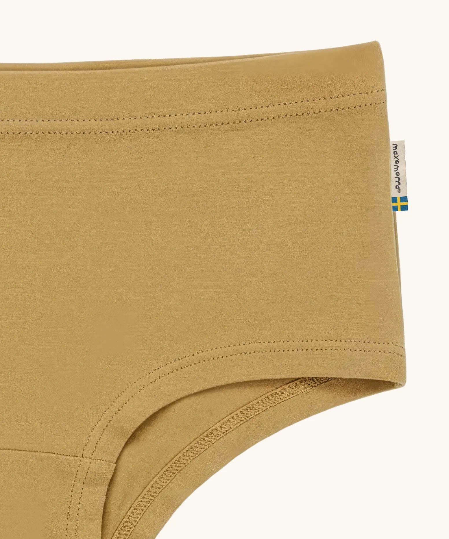 Maxomorra kids briefs underwear in yellow, made from GOTS organic cotton.