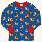 Maxomorra Reindeer Long Sleeve Top on a plain background. 