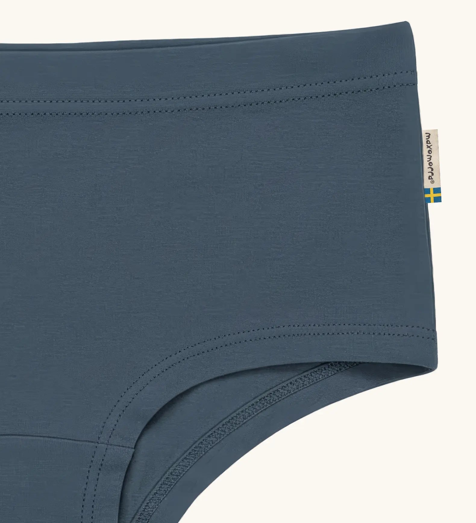 Maxomorra women's brief underwear in blue, made from GOTS organic cotton.