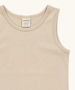 Maxomorra kids tank top vest in cream, made from GOTS organic cotton.