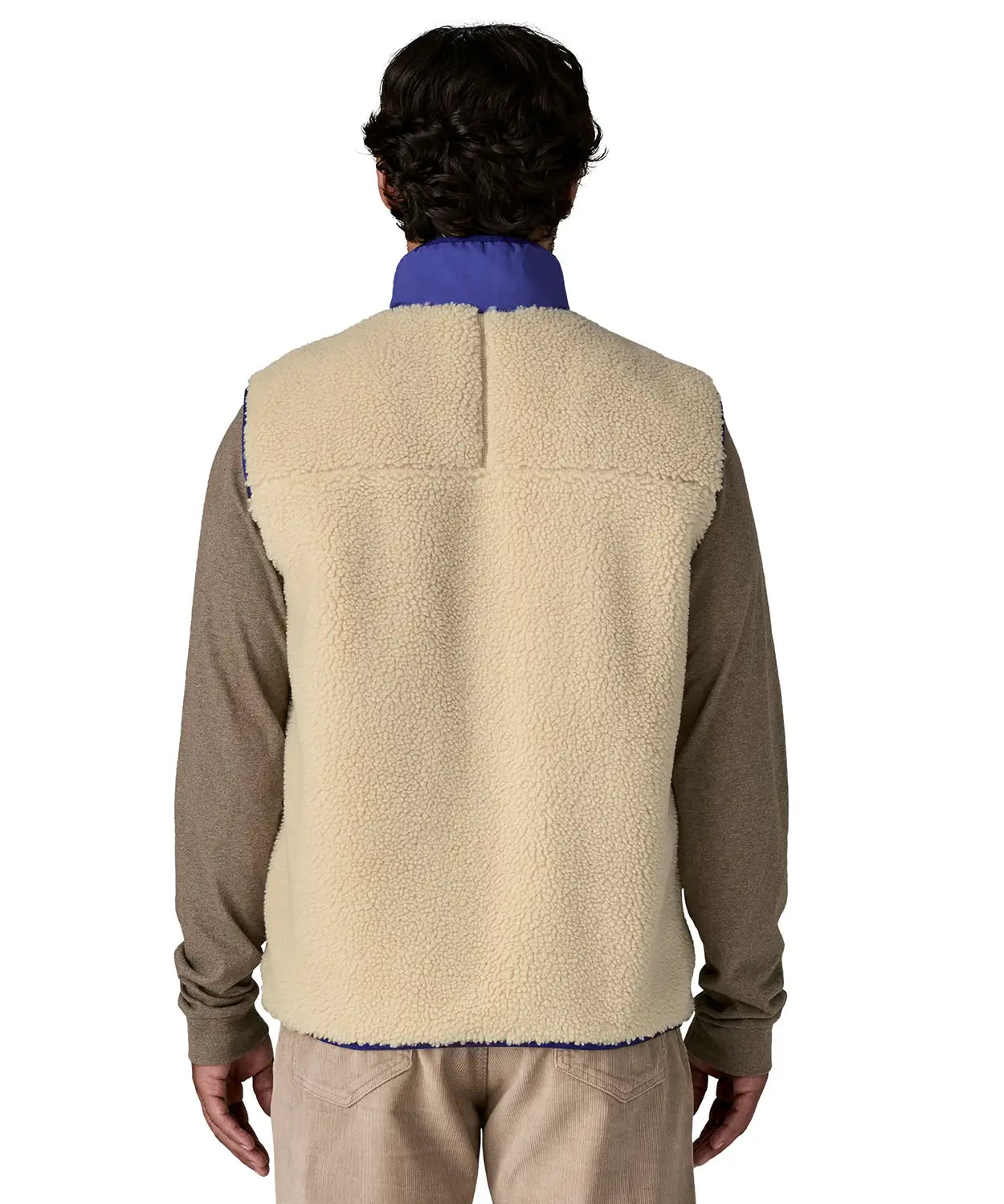 man wearing retro-x fleece showing the back