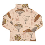 Meyadey childrens eco-friendly savanna woodland print long sleeve turtle neck top on a white background