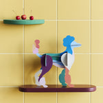  3D Art. A fun poodle dog model in shades of blue
