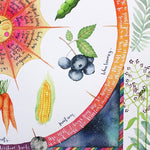 Close up of the Moon phase studio moon medicine poster showing the sweetcorn