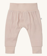 MORI leggings in blush. A light pink ribbed style leggings made from bamboo and organic cotton. Features an elasticated waist and leg cuff for a comfortable fit.