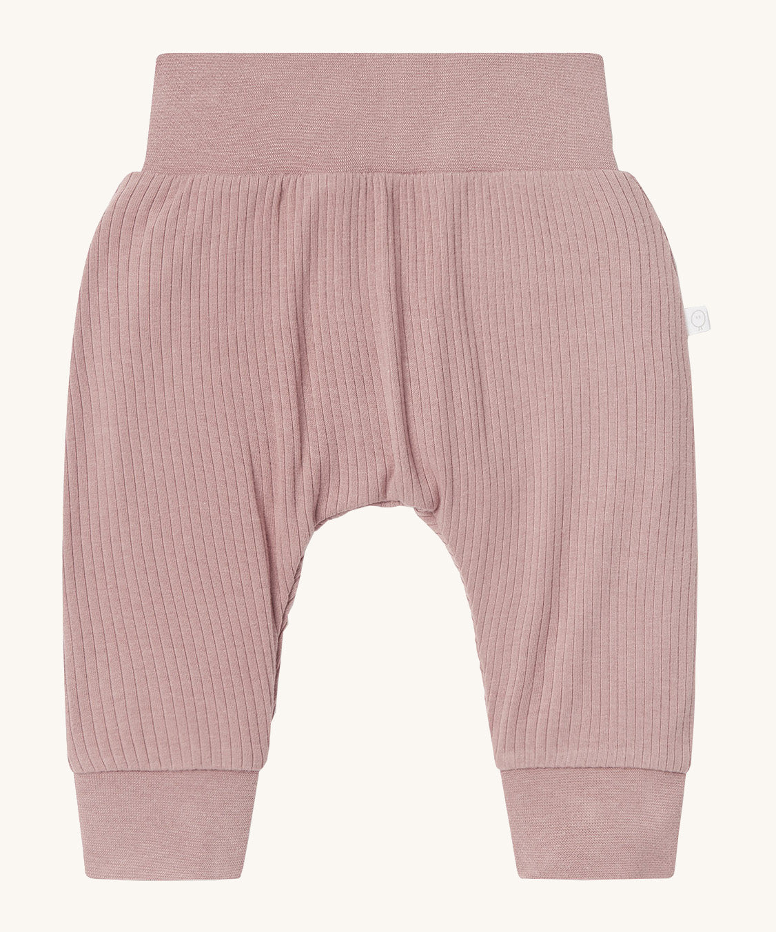 MORI leggings in rose. A ribbed style leggings made from bamboo and organic cotton. Features an elasticated waist and leg cuff for a comfortable fit.