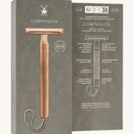 Cardboard packaging for the rose gold companion safety razor