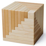 Naef cella precious wooden stacking cube toy set on a white background