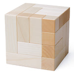 Naef eco-friendly premium stacking wooden cubicus toy in natural finish on a white background