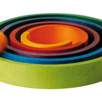 Naef wooden rainbow toy assembled in a flat