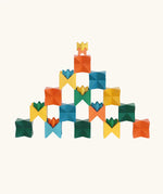 Naef Spiel signature stamped edition cubes stacked up to form a pyramid like shape.