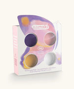 Namaki butterfly face painting kit with four face paints, brush and a sheet of tattoos.