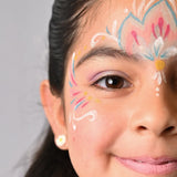 Namaki mermaid face painting kit  used to create a mermaid design on a child's face.