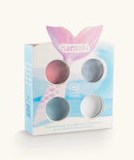 Namaki mermaid face painting kit with four face paints, brush and a sheet of tattoos.