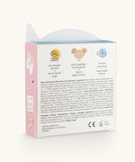 Ingredients list on the back of the Namaki unicorn face painting kit with four face paints, brush and a sheet of tattoos.