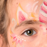 Namaki  unicorn face painting kit used for a unicorn themed design in a child's face. 