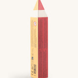 A back view packaging for the Namaki vivid colours slim pencil set. Showing the back detail and shaped as a pencil in yellow and yellow.