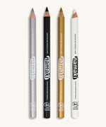 Namaki sparkle coloursface painting slim pencils set. Comes in silver, black, gold and white. Features the brand name on the side of the pencil