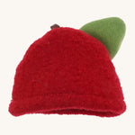 Nanchen Apple Child Waldorf Doll - Anna's red felt apple hat.