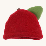 Nanchen Apple Child Waldorf Doll - Anna's red felt apple hat.