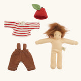 Nanchen apple child Waldorf doll Anna with her outfit and hat removed.