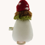 The back of the Nanchen Toadstool Lullaby Music Doll. A musical Waldorf doll, made from organic cotton and sheep's wool. 