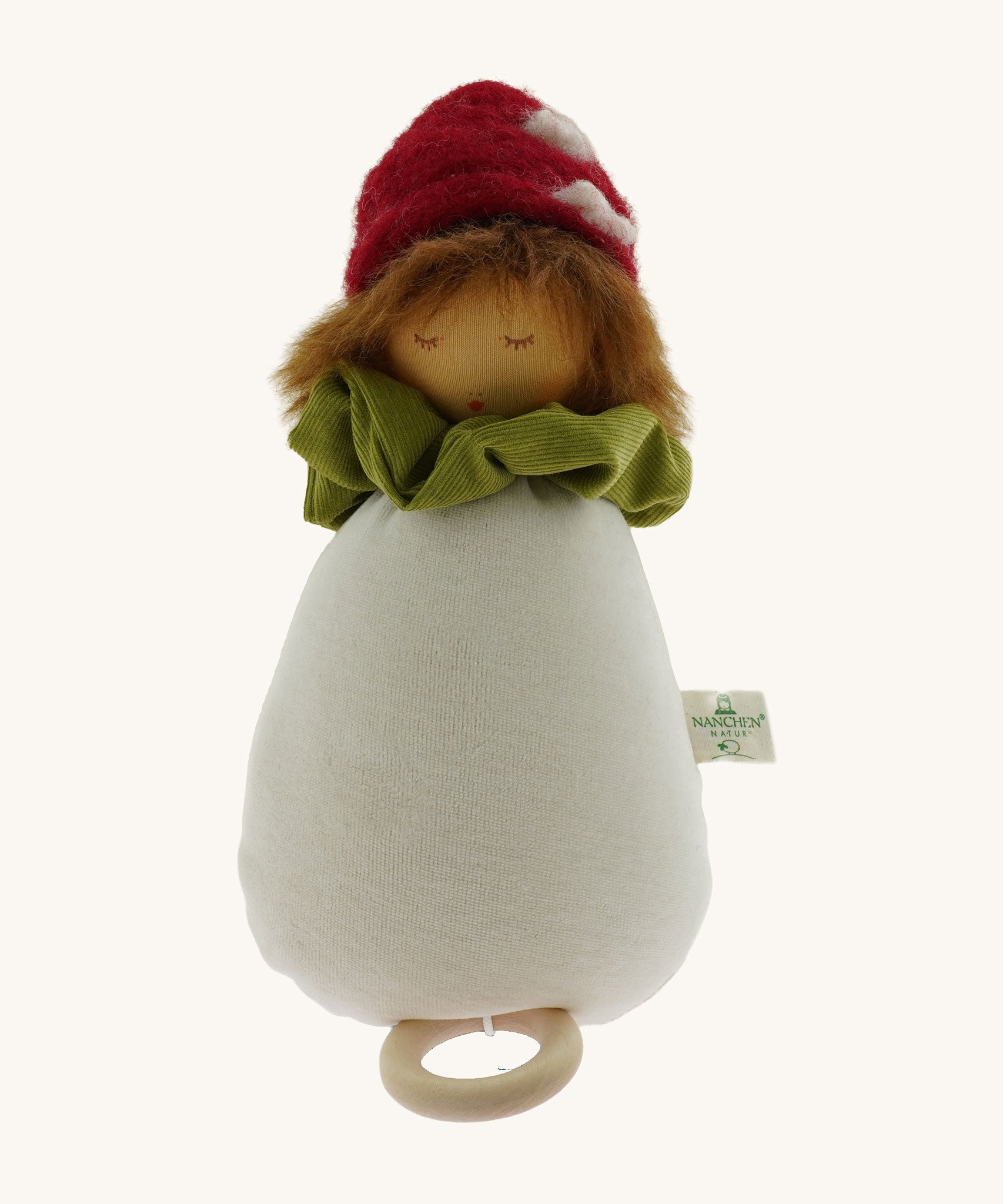 Nanchen Toadstool Lullaby Music Doll. A musical Waldorf doll, made from organic cotton and sheep's wool. 