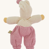 The back of a Nanchen Möpschen Waldorf Doll - Pink Stripes.