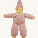 Nanchen Nani Waldorf Doll - Light pink organic doll on a cream background.