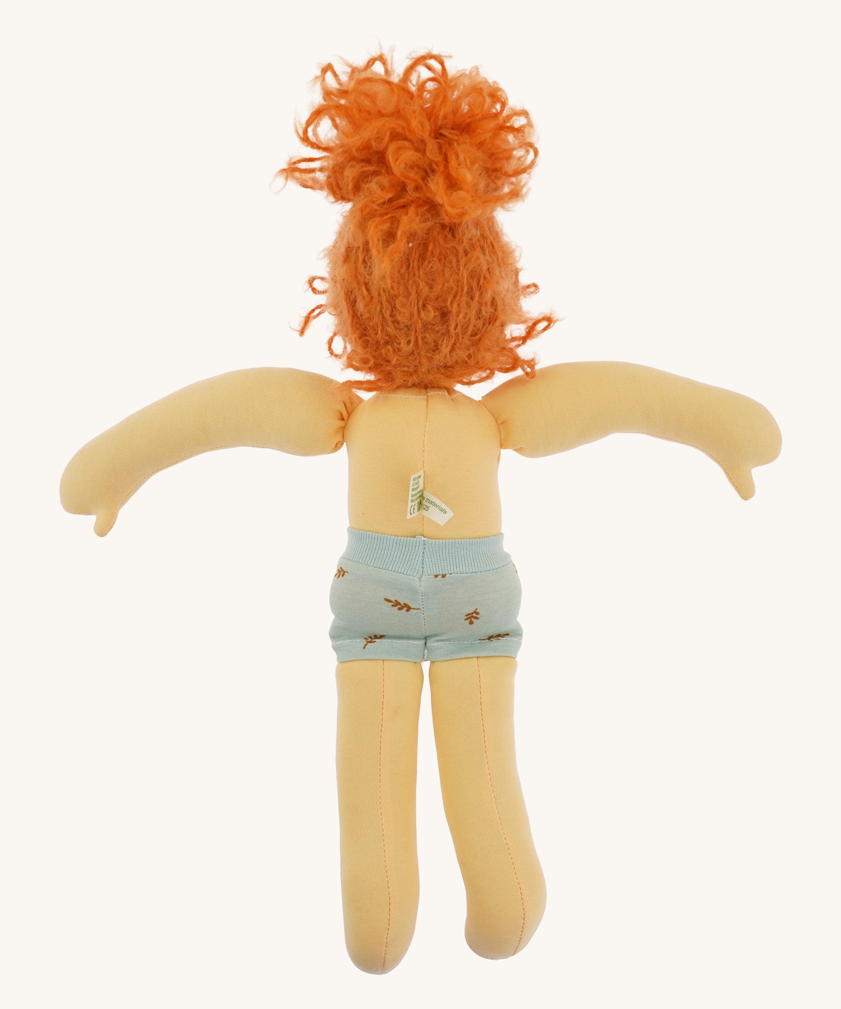 The back of the Nanchen 'Marlene' organic Waldorf doll with her clothes removed. 