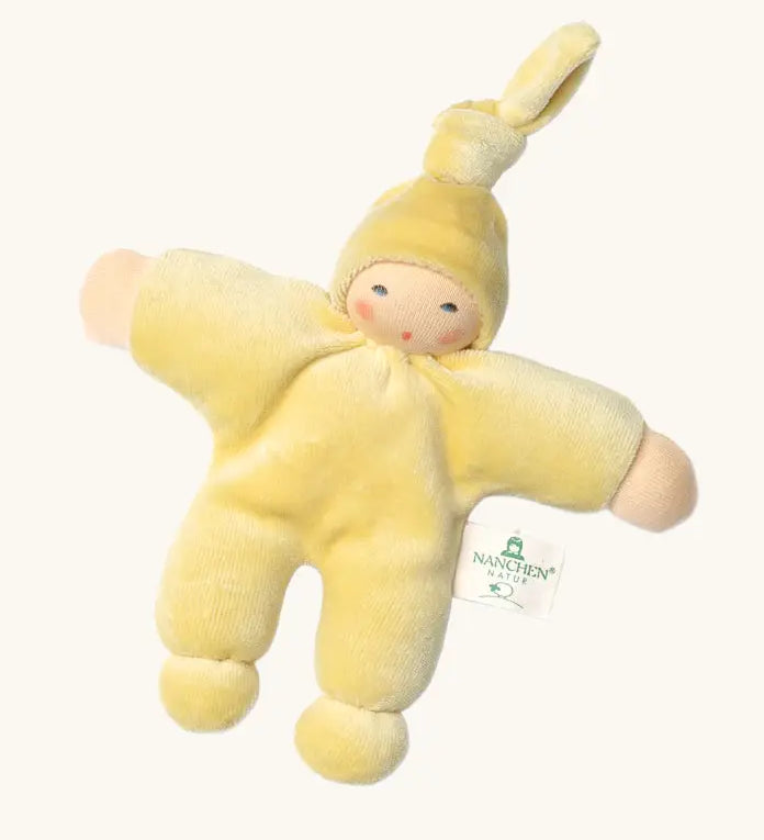 Nanchen Pimpel Waldorf Doll in butter yellow.