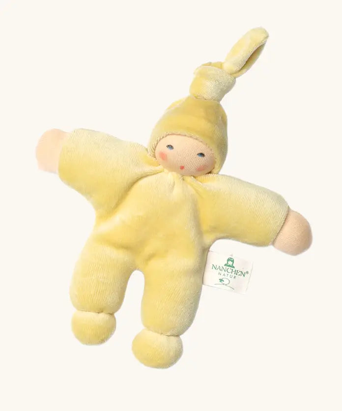 Nanchen Pimpel Waldorf Doll in butter yellow.
