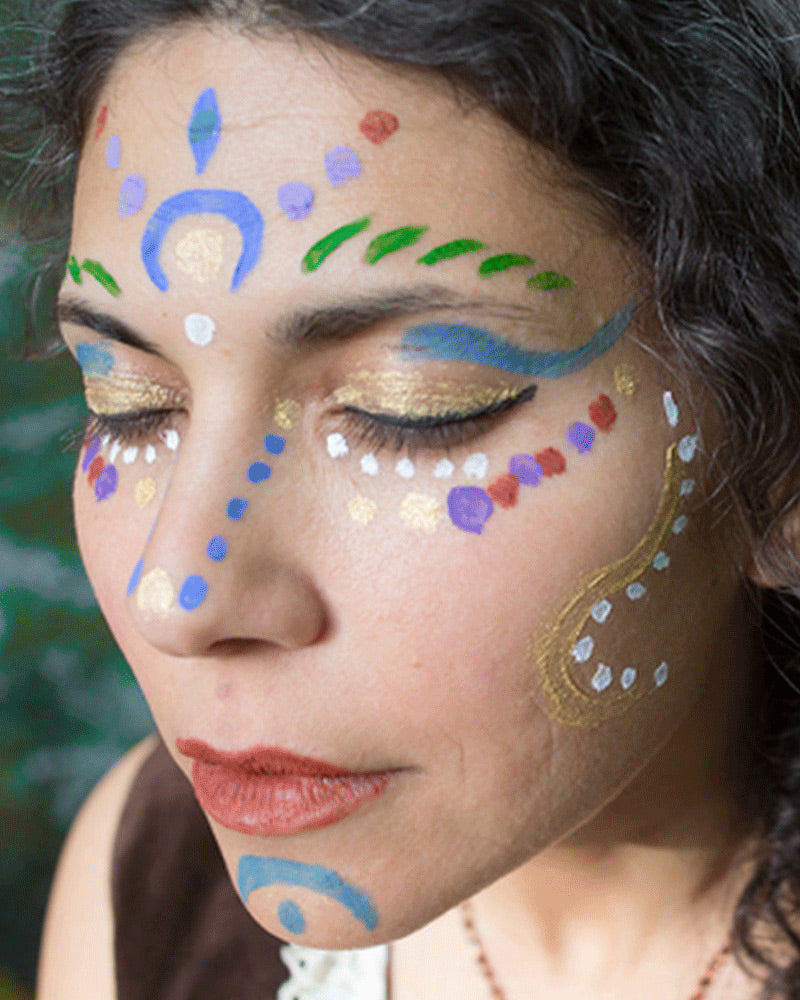 decorated with blue