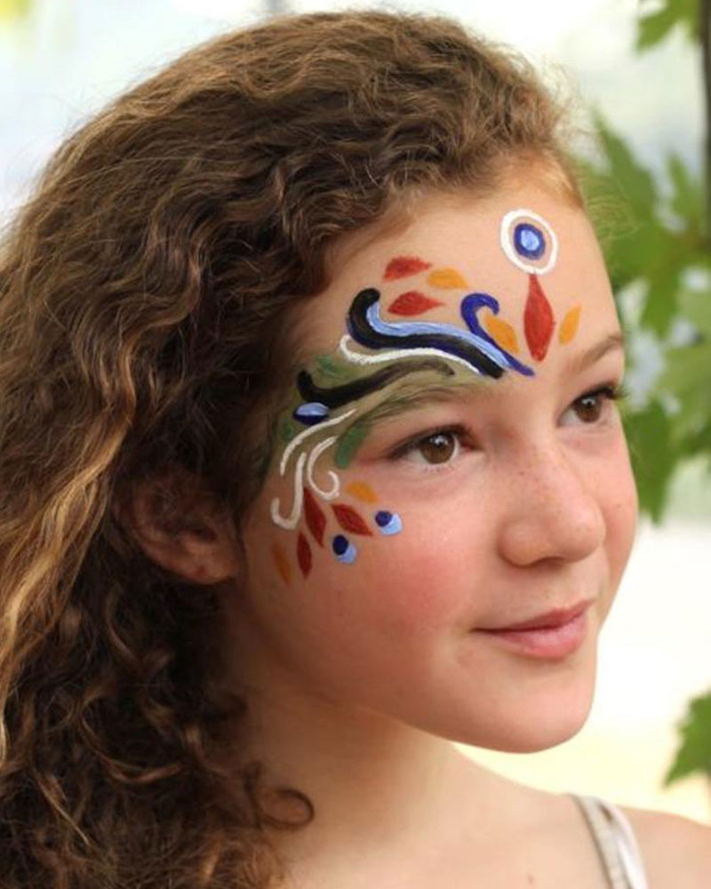 white and orange Natural Earth eco-friendly face paints