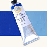 Natural Earth Paint ultramarine blue acrylic paint in a 120ml aluminium tube. Features a black screw cap