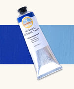 Natural Earth Paint ultramarine blue acrylic paint in a 120ml aluminium tube. Features a black screw cap