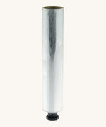 A blank flexible aluminium tube from Natural Earth Paint standing on the black cap. Features a hole on the end to pour paint inside