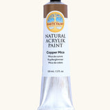 Natural Earth Paint copper mica brown natural acrylic paint in a 59ml aluminium tube and closed with a black screw cap