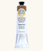 Natural Earth Paint copper mica brown natural acrylic paint in a 59ml aluminium tube and closed with a black screw cap