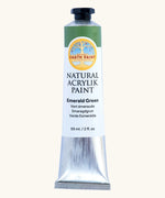 Natural Earth Paint emerald green natural acrylic paint in a 59ml aluminium tube and closed with a black screw cap