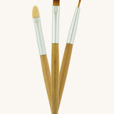 The Natural Earth Paint Eco Make-Up Brush Set consists of one sponge-tipped applicator, one fine-tipped applicator and one brush applicator.
Perfect for applying our face paints range of eco face paints or crafting. 