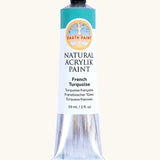 Natural Earth Paint French turquoise natural acrylic paint in a 59ml aluminium tube and closed with a black screw cap